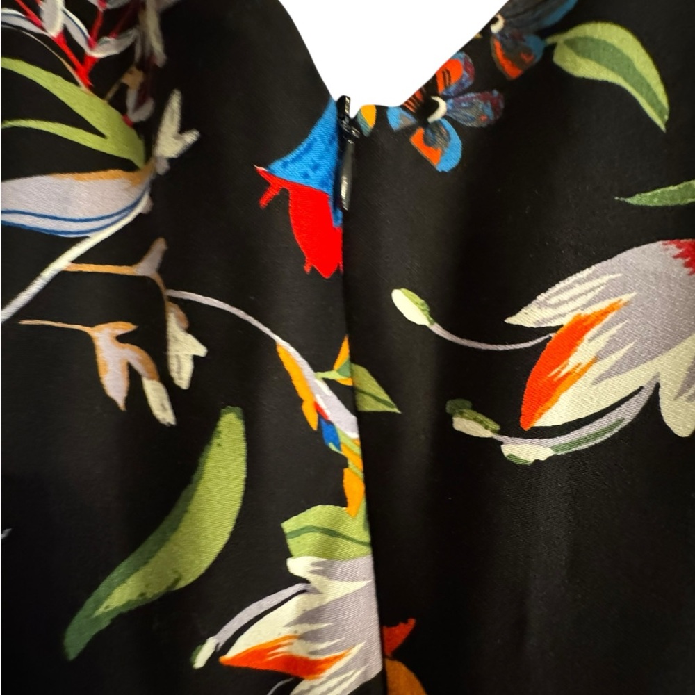 Eva Rose Black Floral V-Neck Fit & Flare 100% Cotton Retro Garden Party dress - Picture 13 of 15